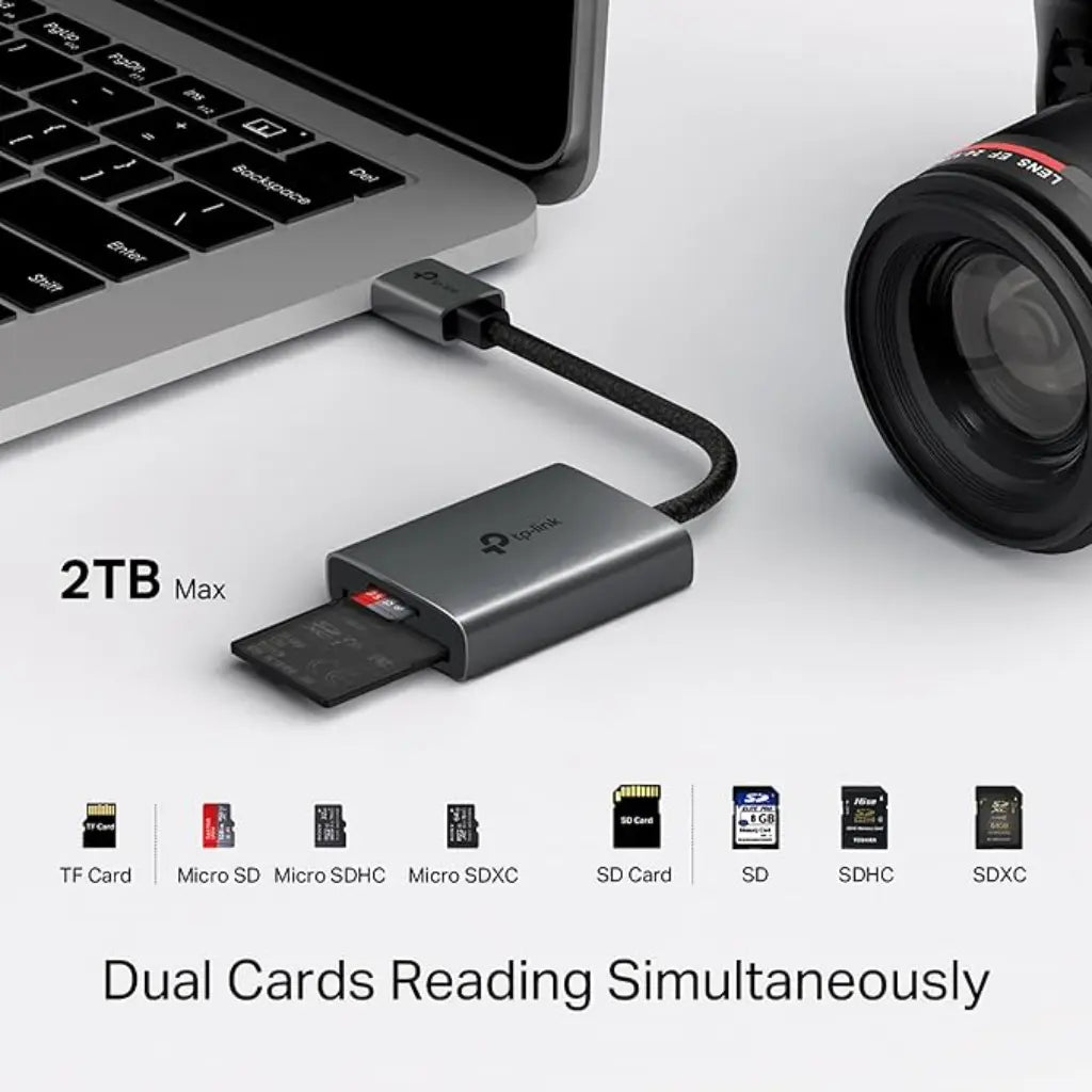 TP-Link UA430 USB 3.0 Type-A to SD & microSD Card Reader Dual Slot 5Gbps Transfer Speed-tpstech.in