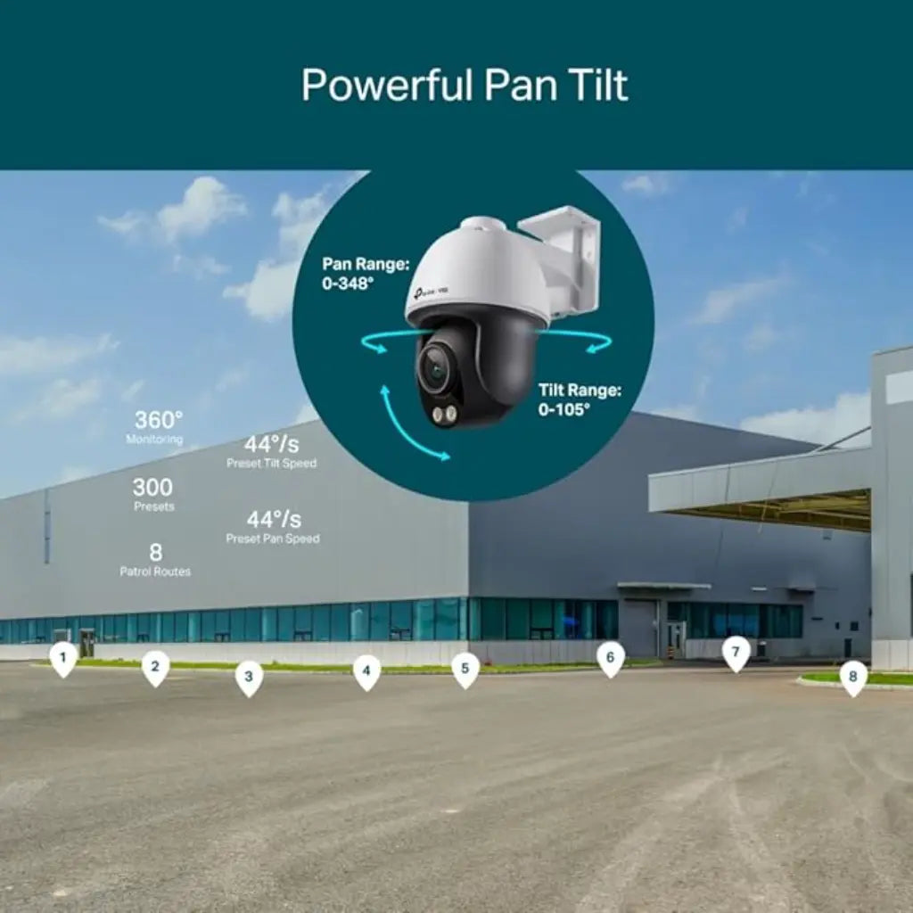 TP-Link VIGI C540S (4mm) Pan/Tilt 4MP Outdoor ColorPro Night Vision 360° Monitoring, Smart Detection & IP66 Waterproof-tpstech.in