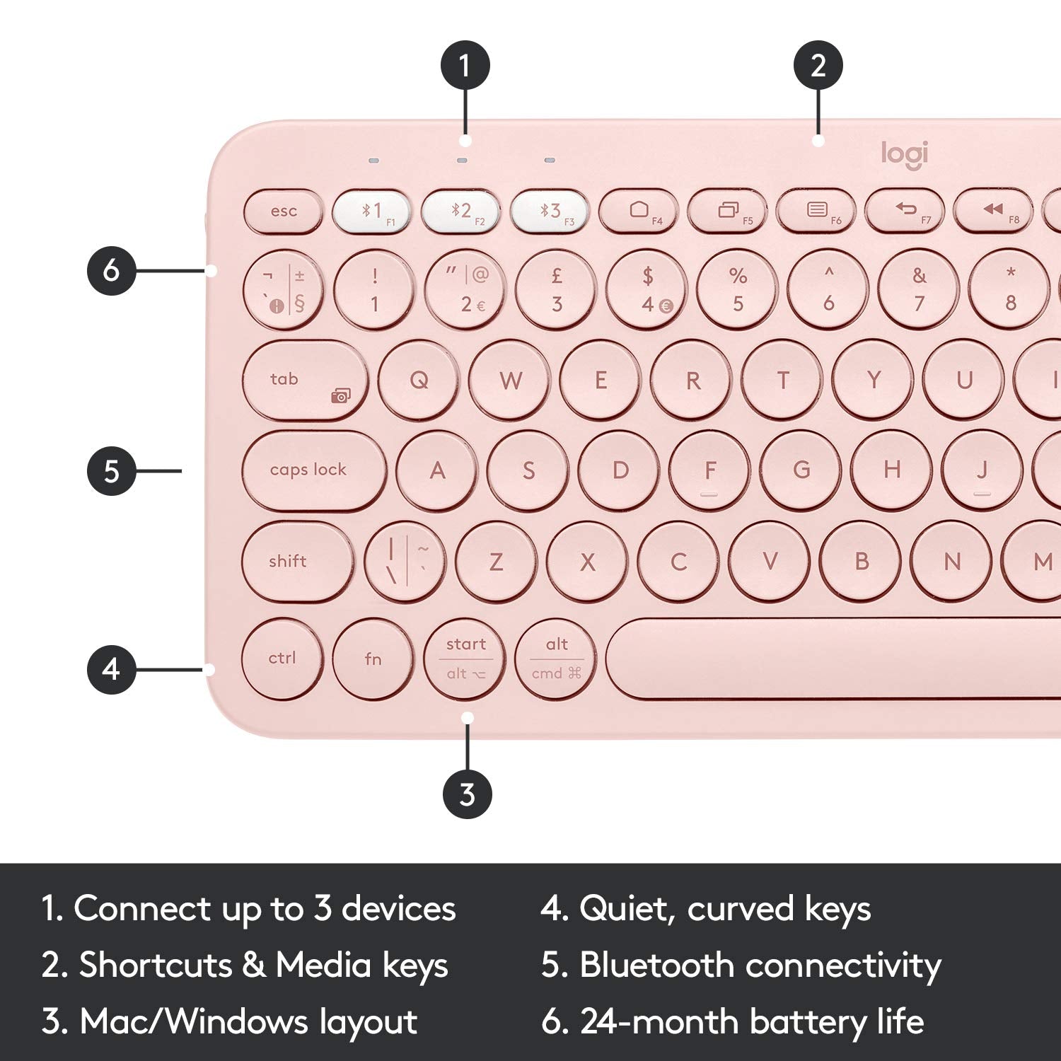 Logitech K380 Bluetooth Wireless Multi-Device Black Keyboard with Up to 3 Devices Connectivity and 2 Year Battery Life