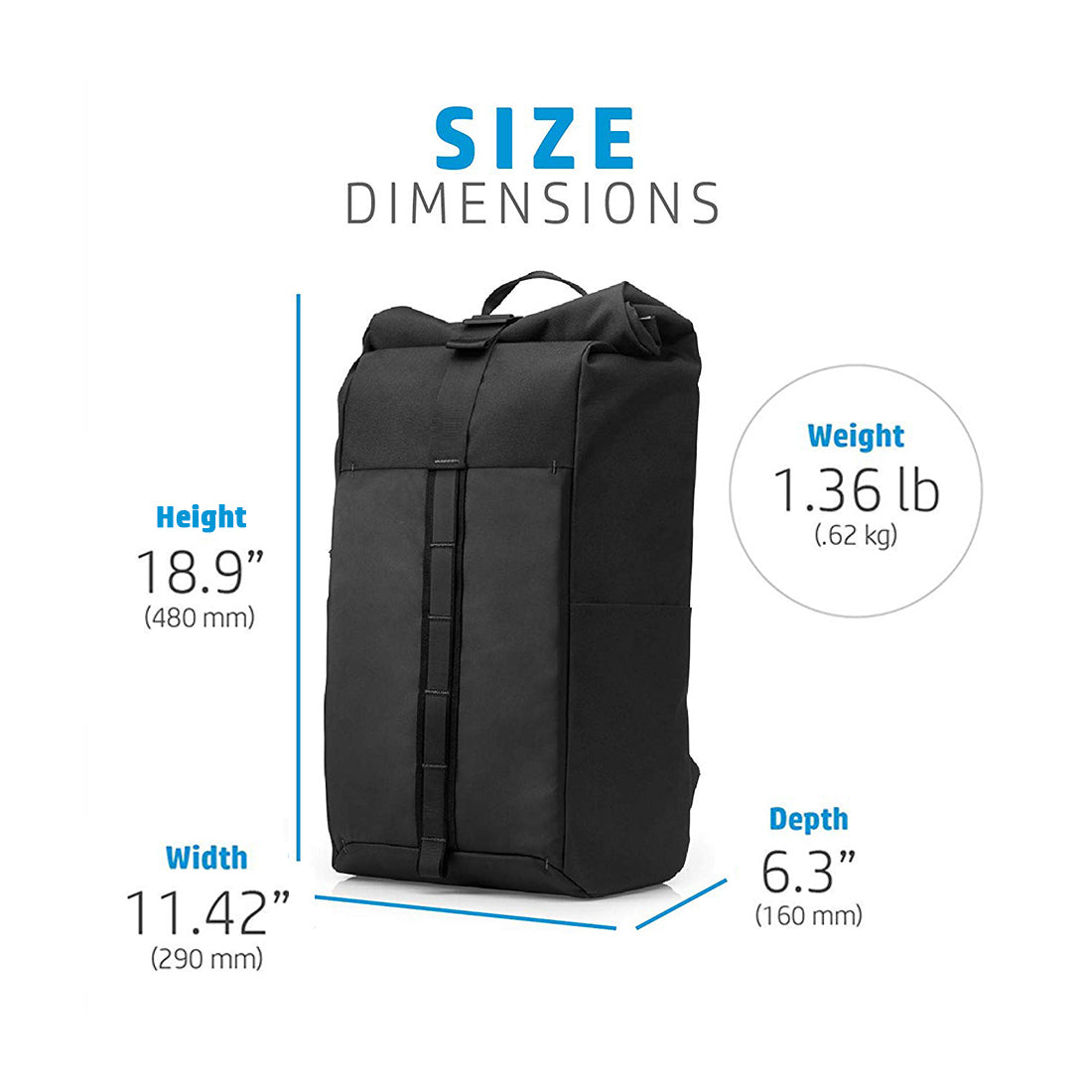 HP Pavilion 15.6 inch Rolltop Backpack for Laptops