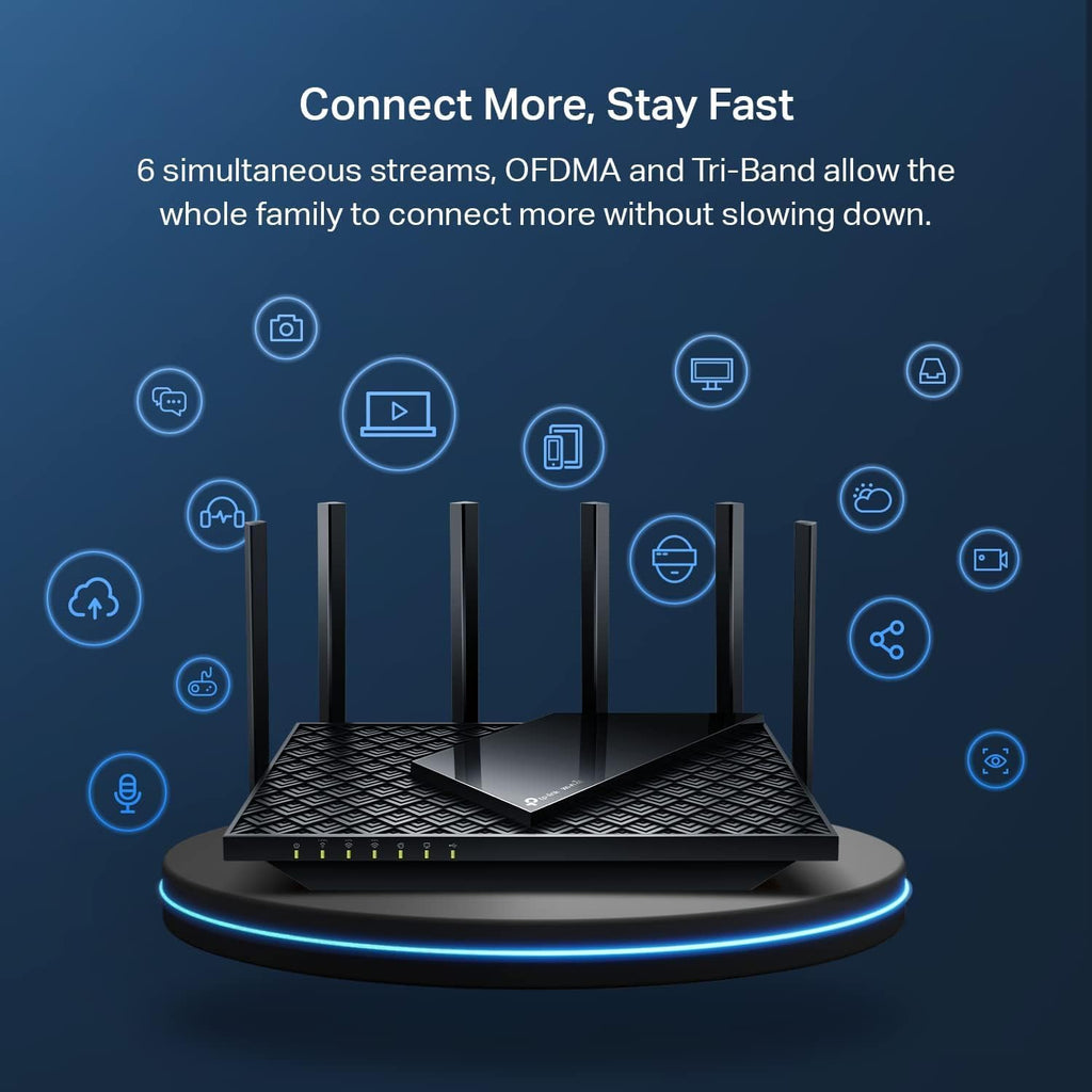 TP-Link AXE5400 Archer AXE75 Tri-Band Gigabit OneMesh Wi-Fi 6E Router
