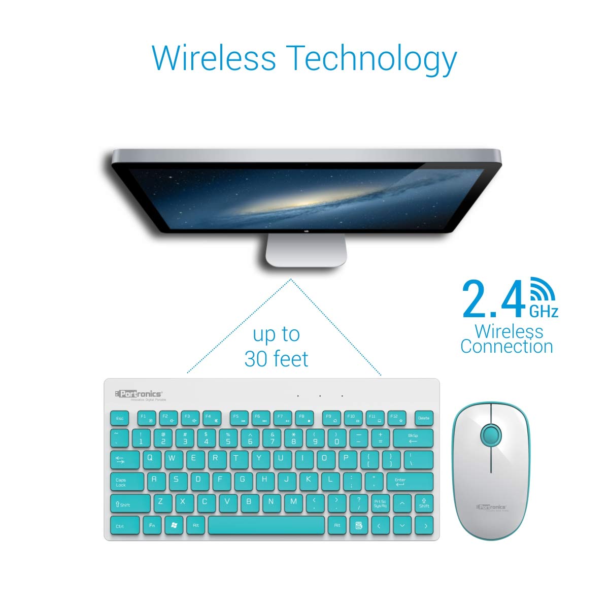 [RePacked] Portronics Key2-A Combo Wireless Keyboard and 1500DPI Optical Mouse Combo - White