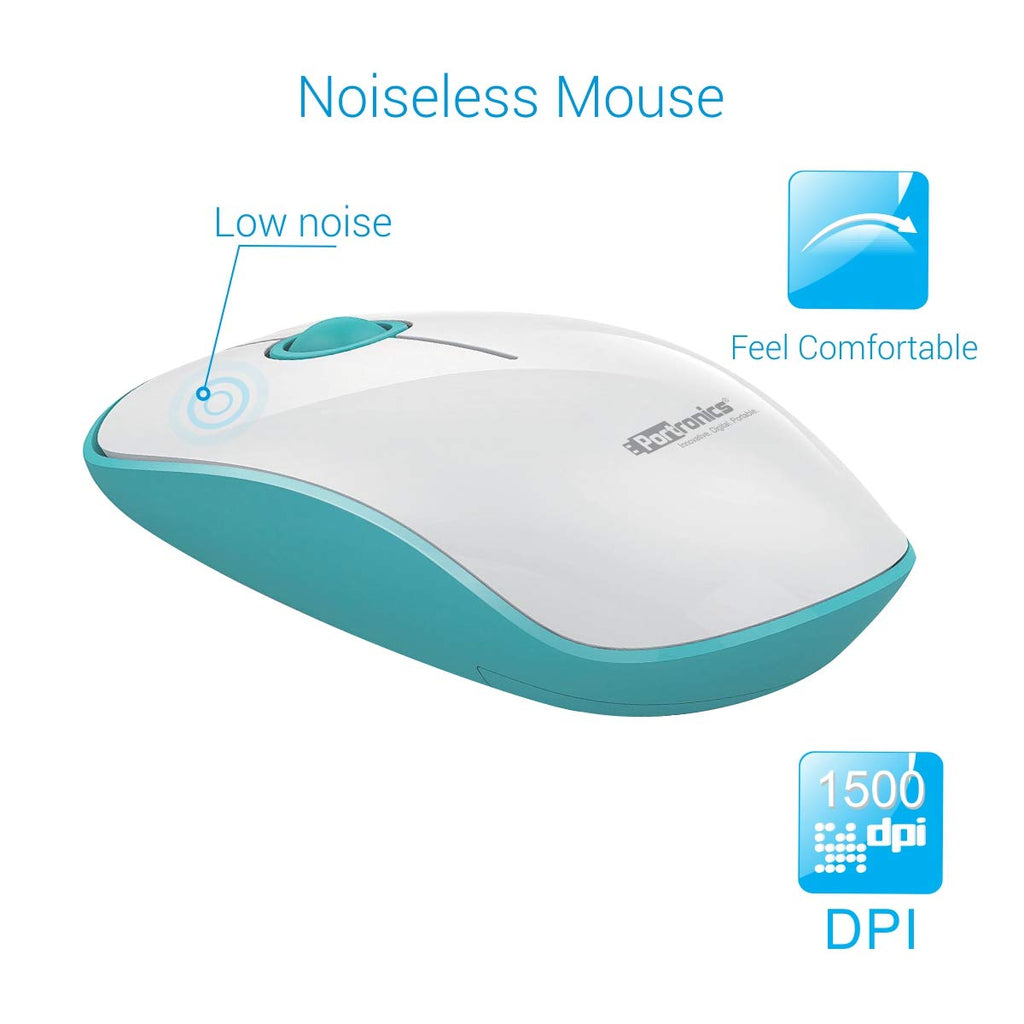 Portronics Key2-A Combo Wireless Keyboard and 1500DPI Optical Mouse Combo - White
