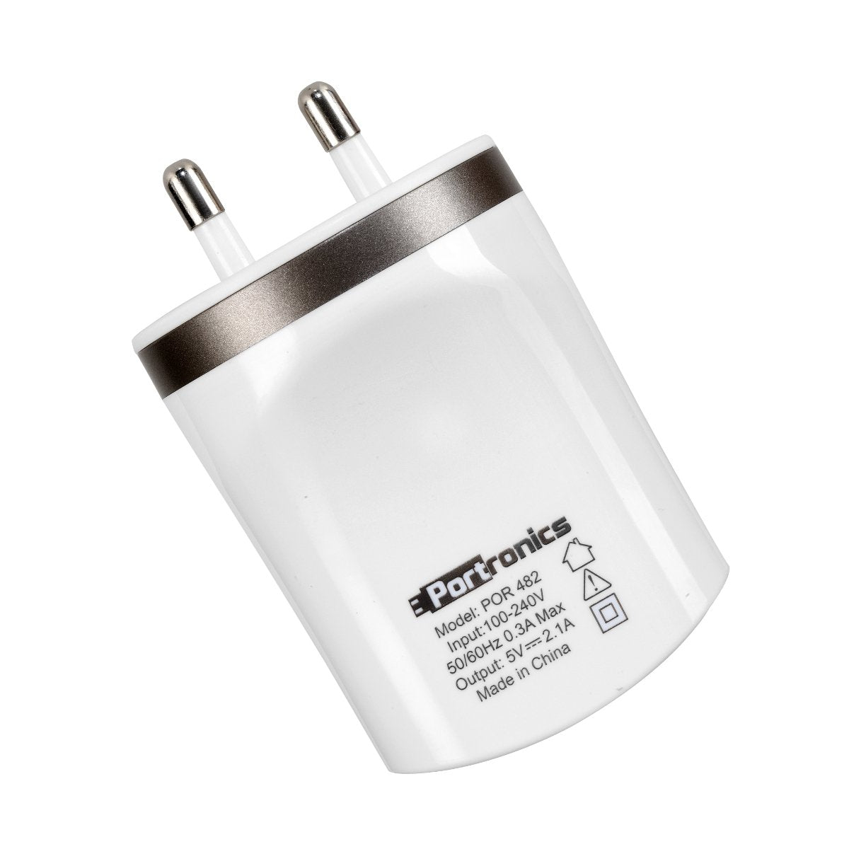 Portronics Adapto 482 Dual Wall Charger with Dual Ports Safe Time Control and Auto Cut-Off