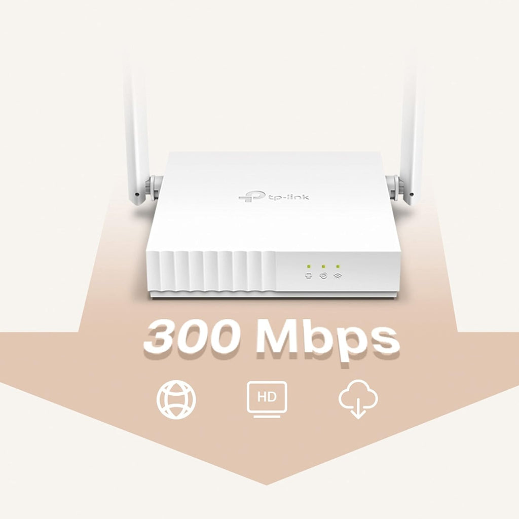 TP-Link N300 TL-WR820N 2.4 GHz 300Mbps Single Band Wi-Fi Router - White