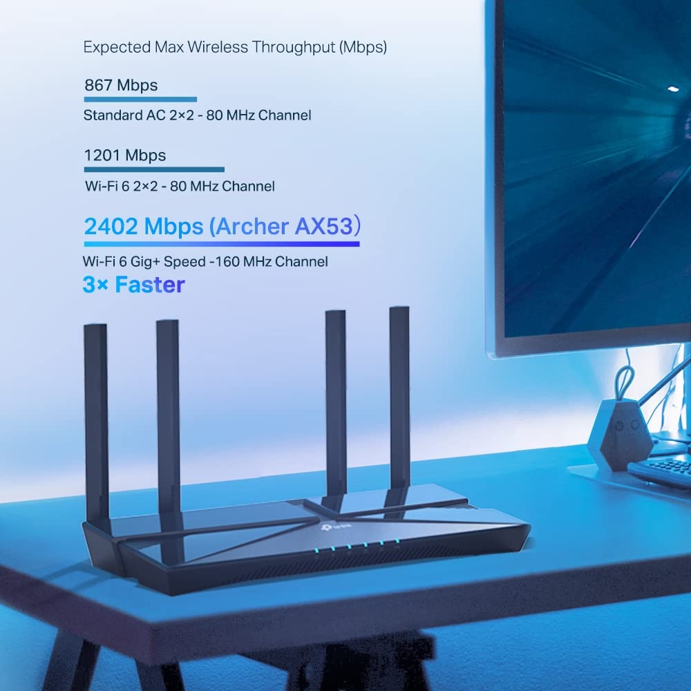 TP-Link AX3000 Archer AX53 Dual-Band Gigabit Wi-Fi 6 Router - Black