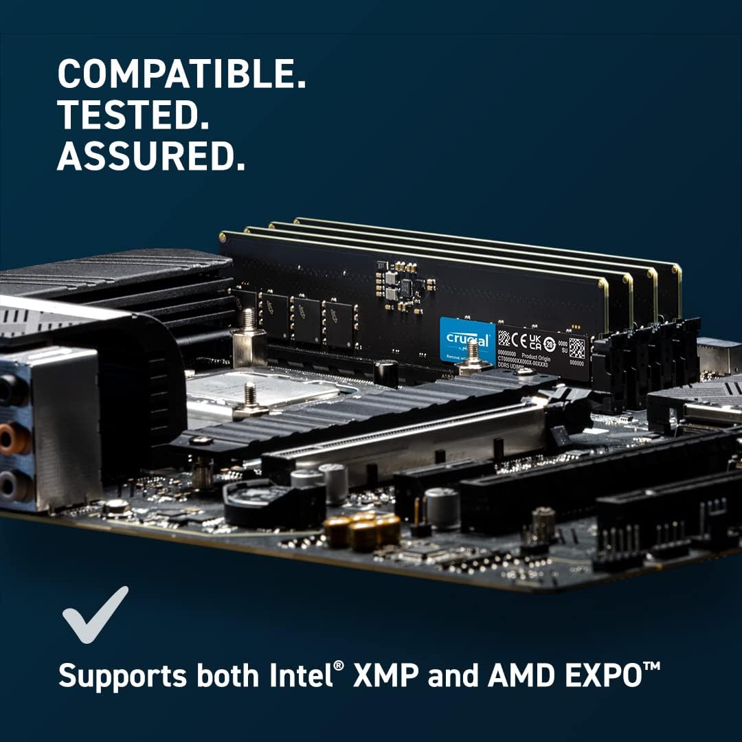 Crucial RAM 16GB Kit 2x8GB DDR5 5200MHz Desktop Memory UDIMM