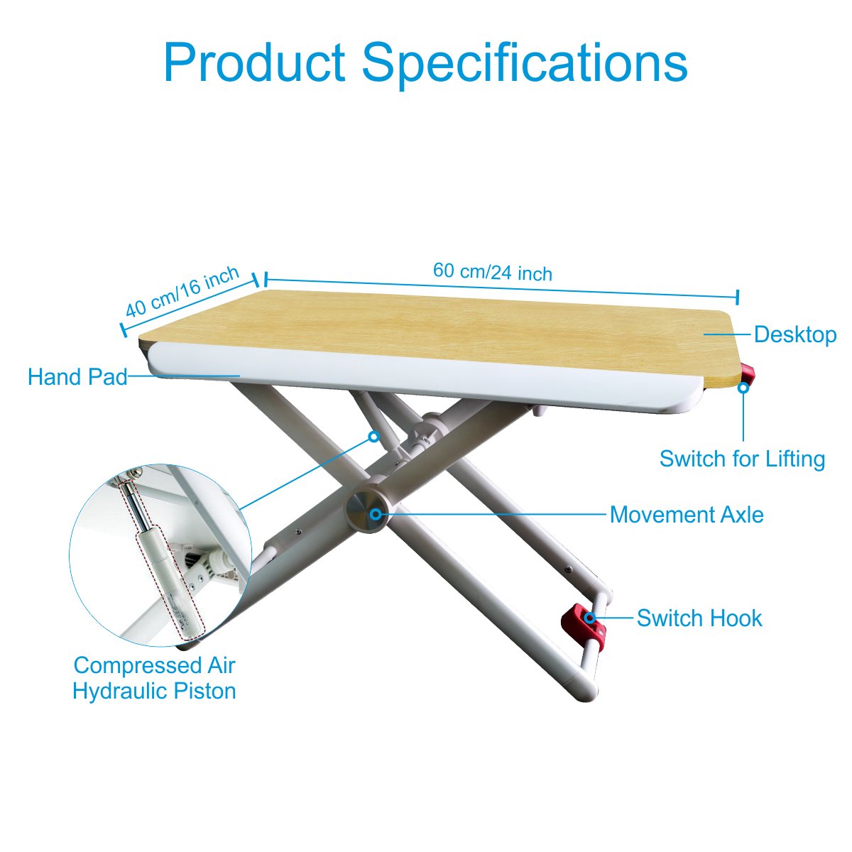 Portronics POR-857 My Buddy X Laptop Stand with Hydraulic Piston Fitted Height Adjustment