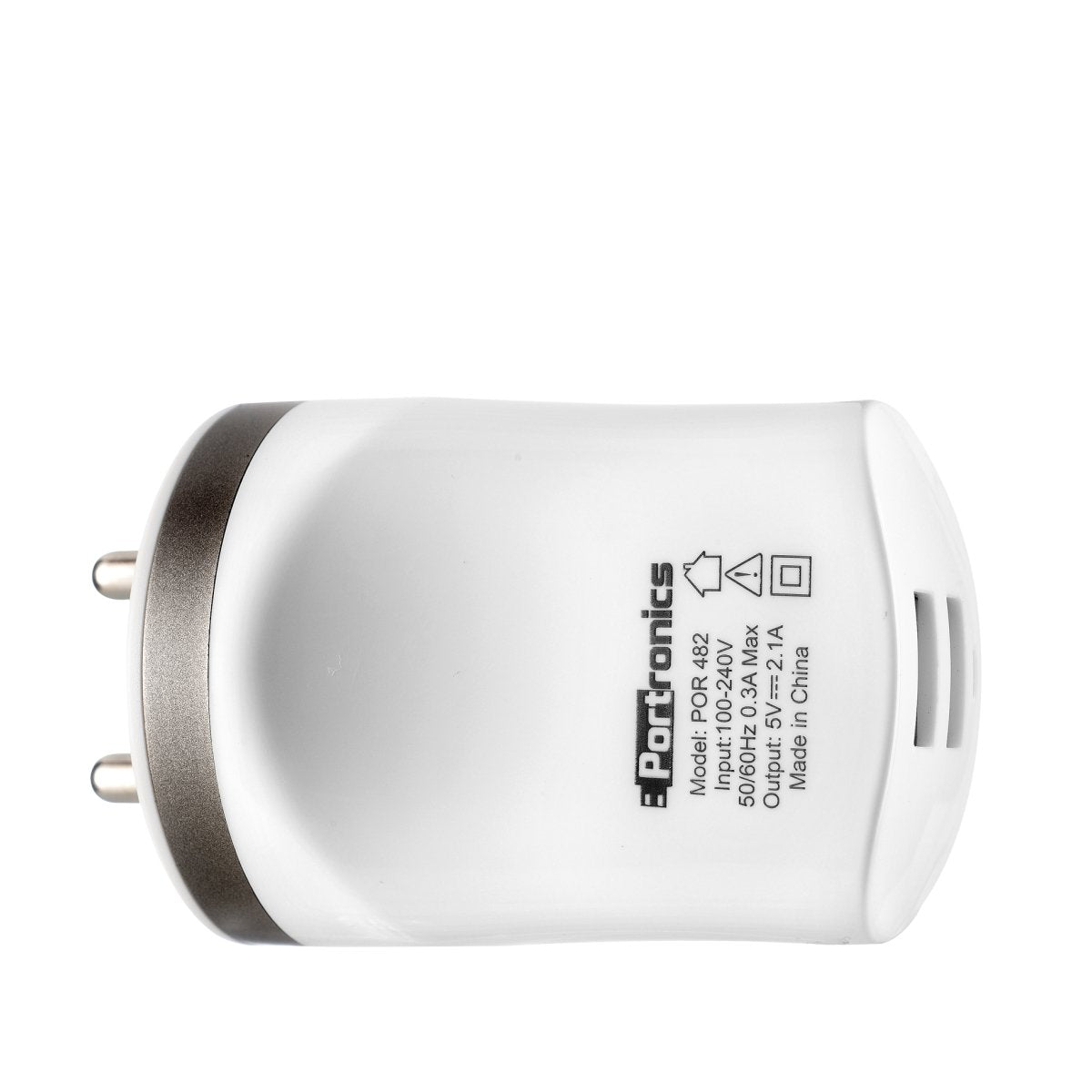 Portronics Adapto 482 Dual Wall Charger with Dual Ports Safe Time Control and Auto Cut-Off