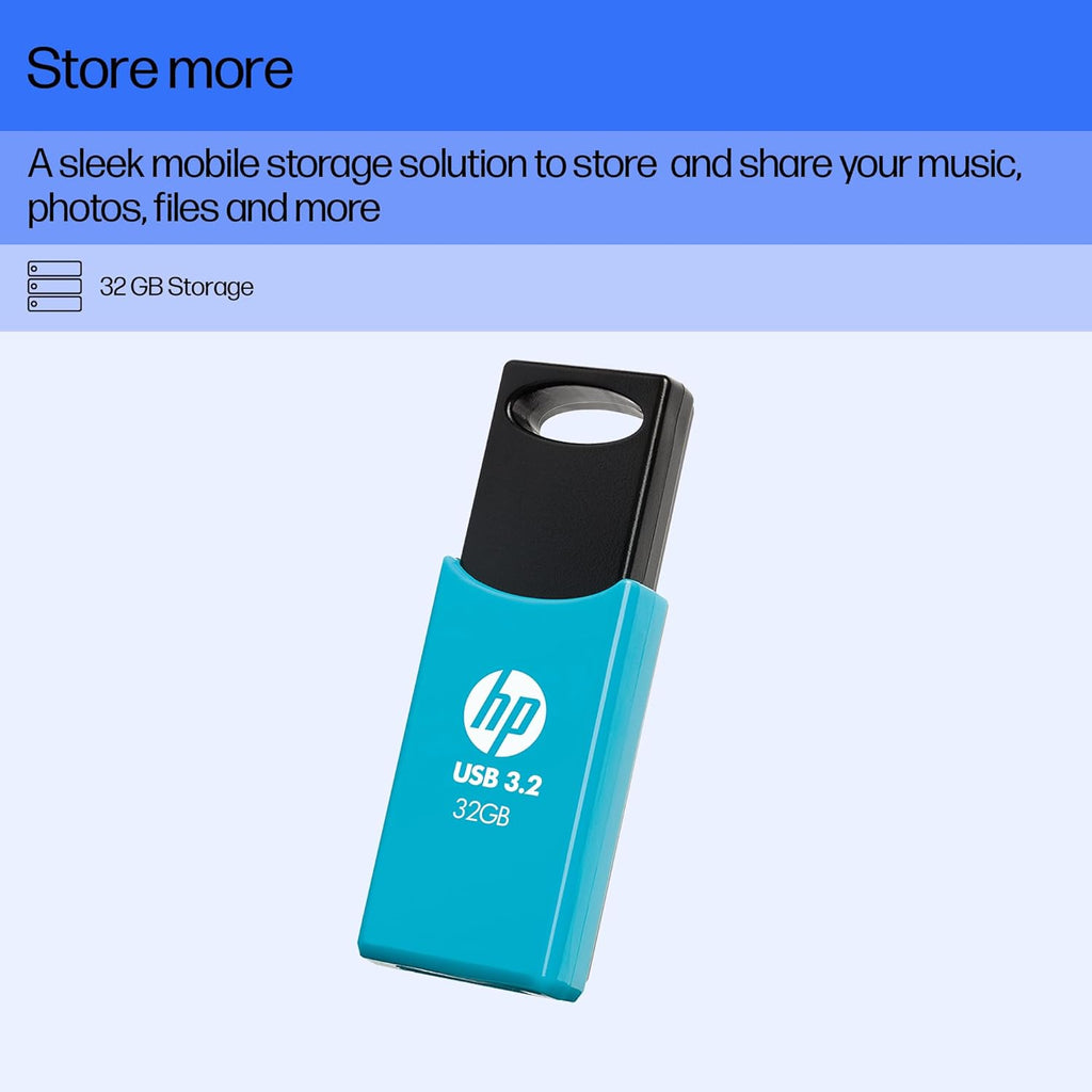 HP 712W 32GB USB 3.2 Flash Drive-Blue