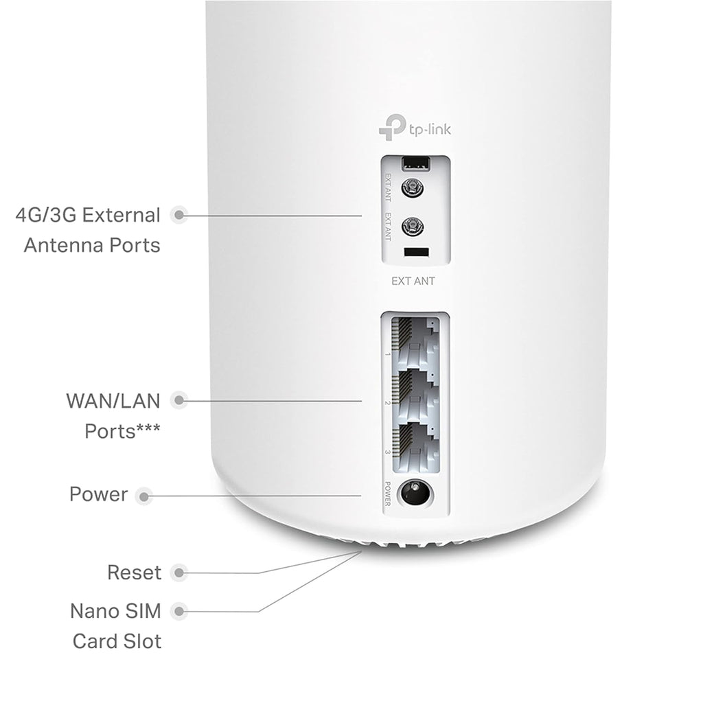 TP-Link 4G+ AX1800 DECO X20-4G CAT6 Dual-Band Whole Home Mesh WiFi 6 Gateway - 1 Pack