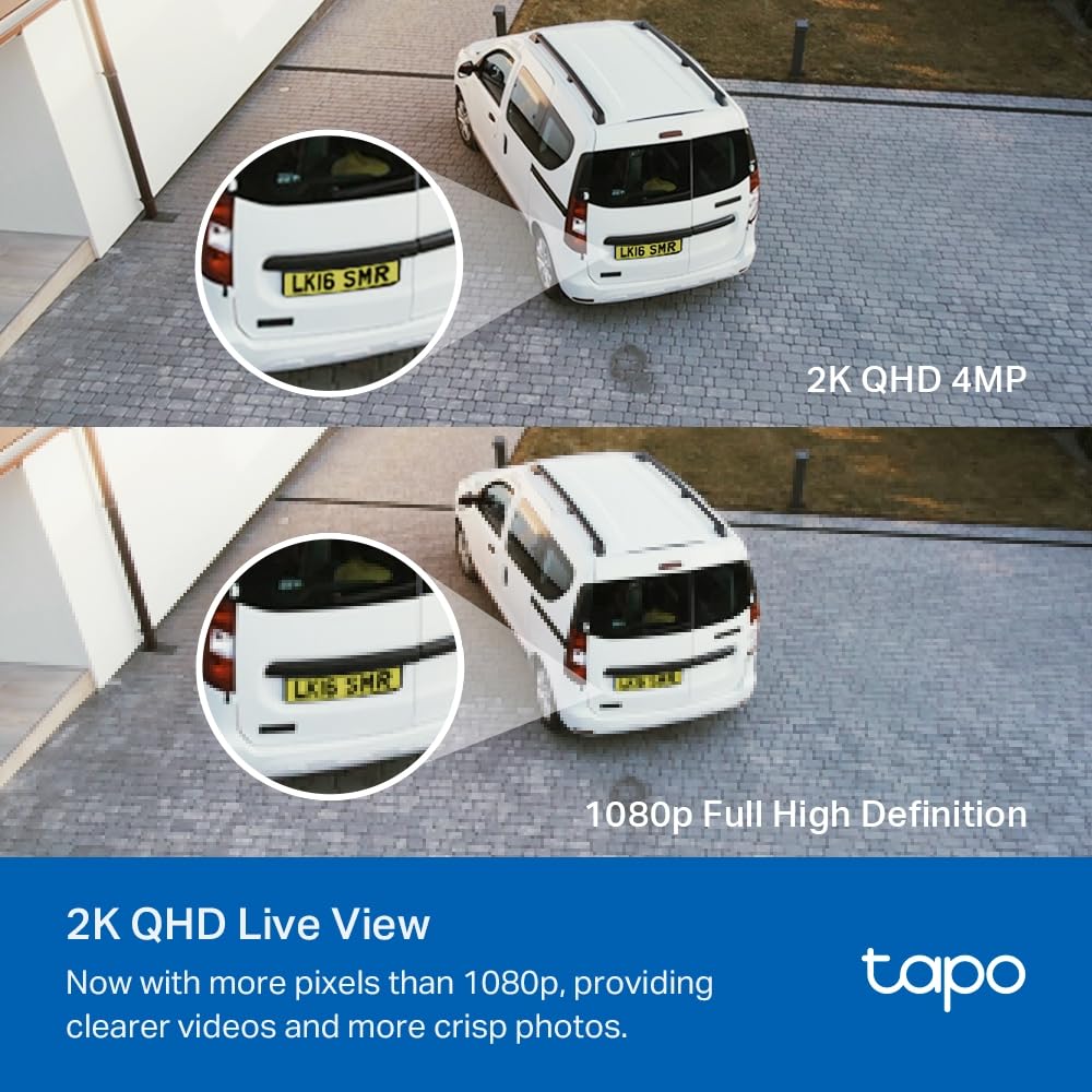 TP-Link Tapo C720 4MP 2K QHD 1440p Smart Floodlight Outdoor Security WiFi Camera - White