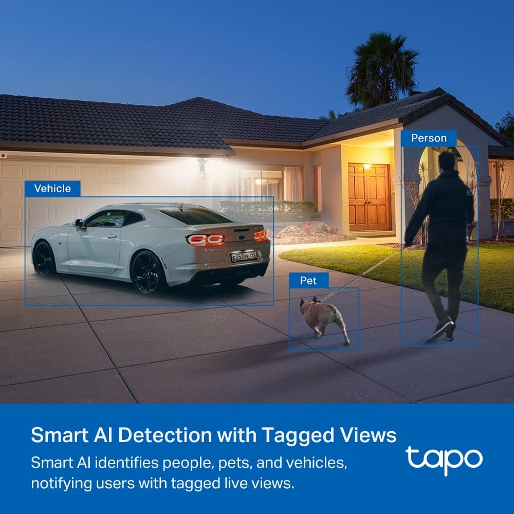 TP-Link Tapo C720 4MP 2K QHD 1440p Smart Floodlight Outdoor Security WiFi Camera - White