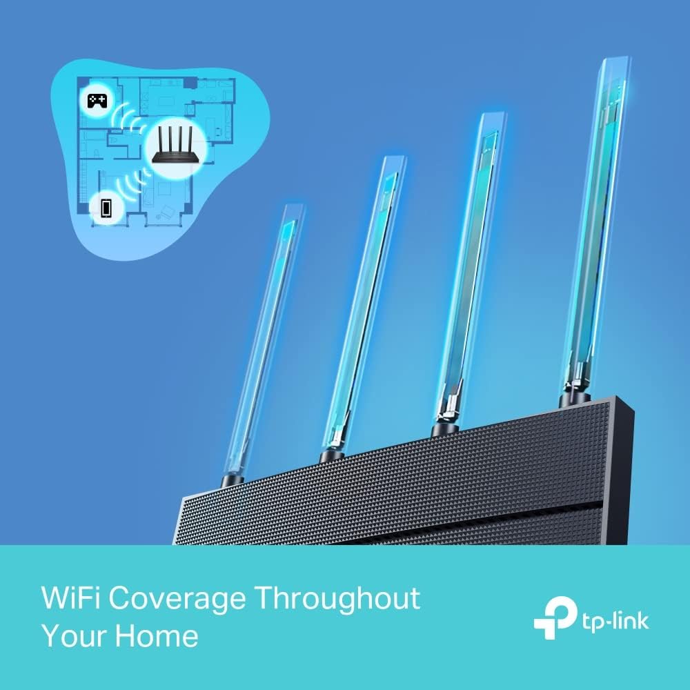 TP-Link AX1500 Archer AX12 Dual-Band Gigabit Wi-Fi 6 Router - Black