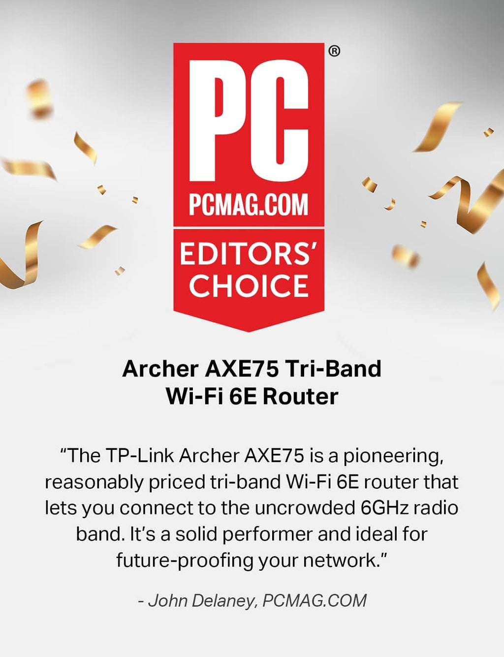 TP-Link AXE5400 Archer AXE75 Tri-Band Gigabit OneMesh Wi-Fi 6E Router