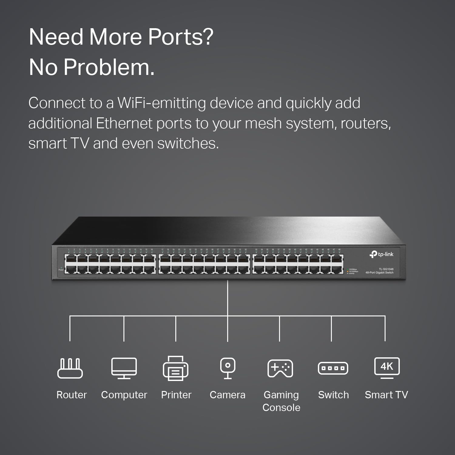 TP-Link TL-SG1048 48 Port Unmanaged Gigabit Rackmount Ethernet Switch