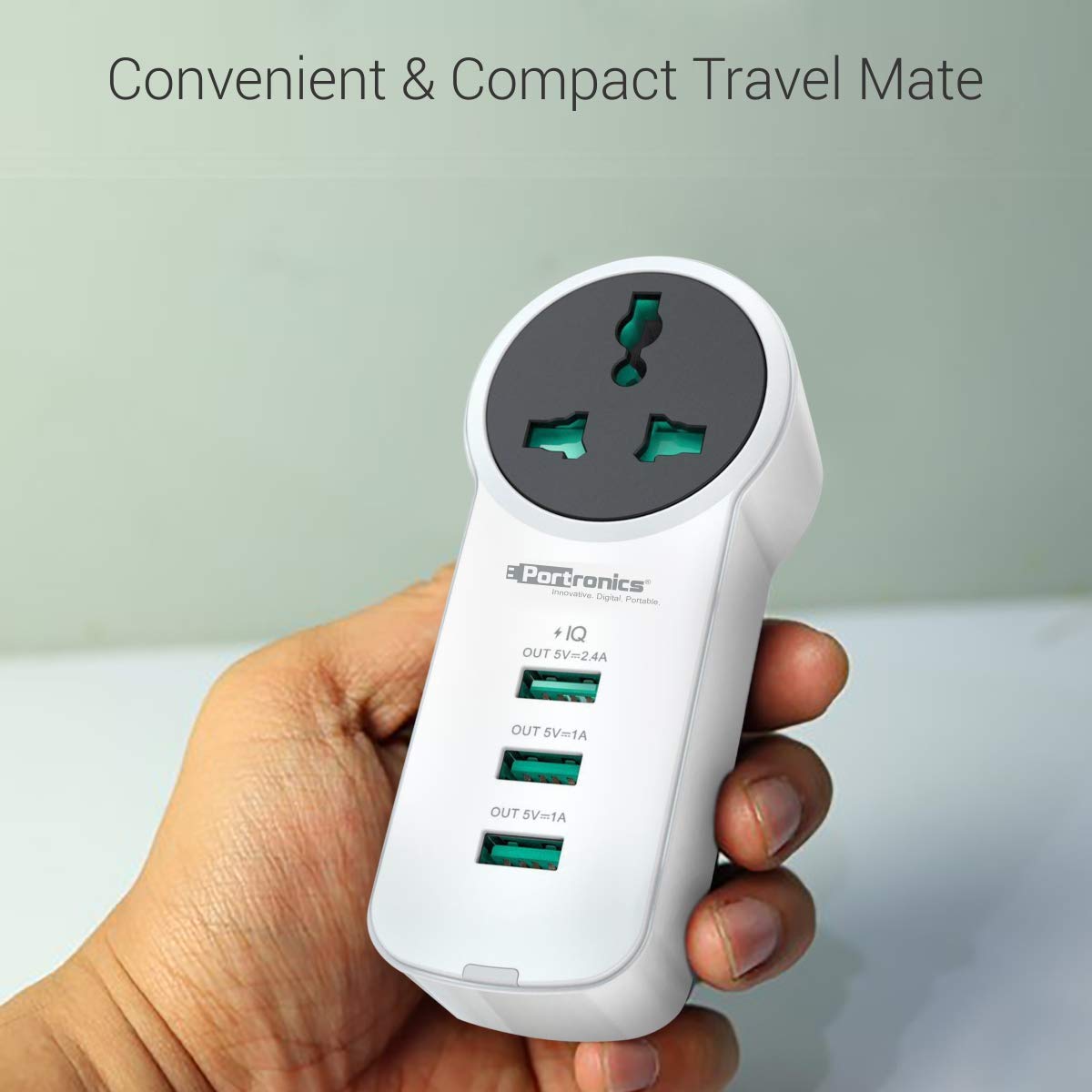 Portronics UniPower POR-077 Intelligent Portable Universal Charging Hub Station With 3. USB ports and 1 AC Socket