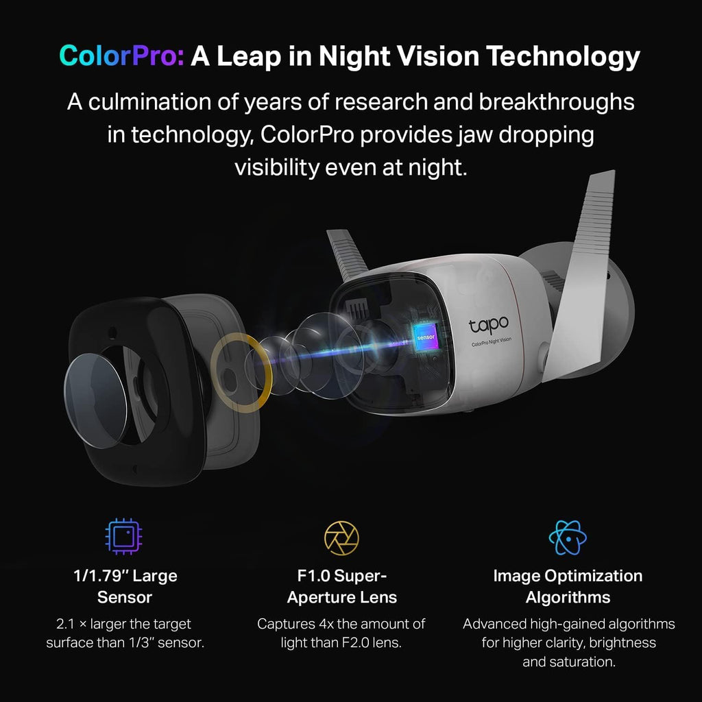 TP-Link ColorPro Tapo C325WB 4MP 2K QHD Weatherproof Outdoor Security Wi-Fi Camera - White