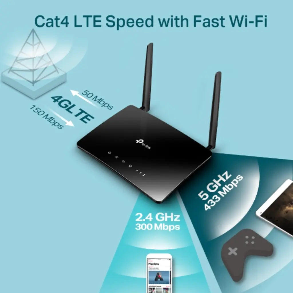 TP-Link Archer MR200 AC750 Dual Band 4G LTE Wi-Fi Router-tpstech.in