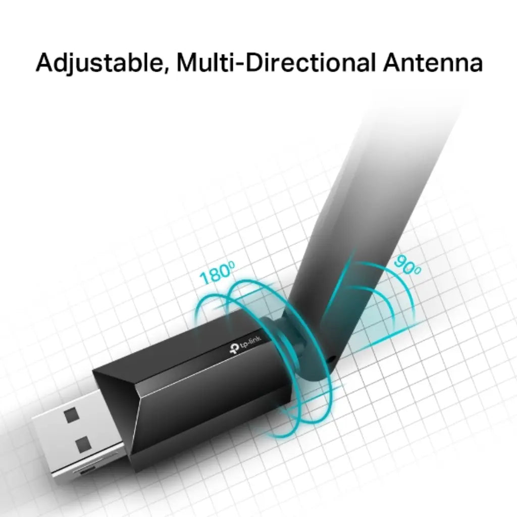 TP-Link Archer T2U Plus AC600 High-Gain Dual Band USB Wi-Fi Adapter-tpstech.in