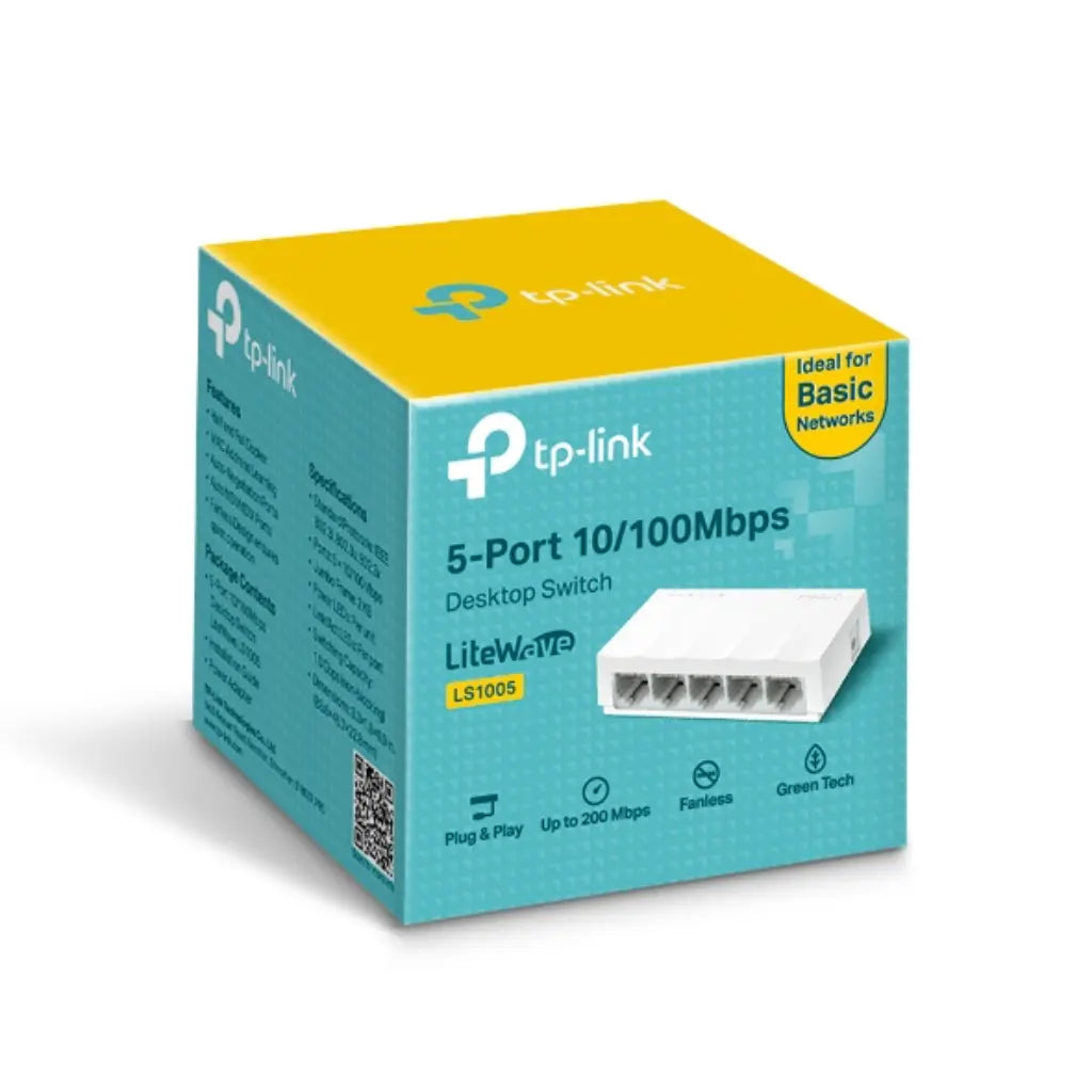 TP-Link LS1005 5-Port 10/100Mbps Desktop Network Switch-tpstech.in