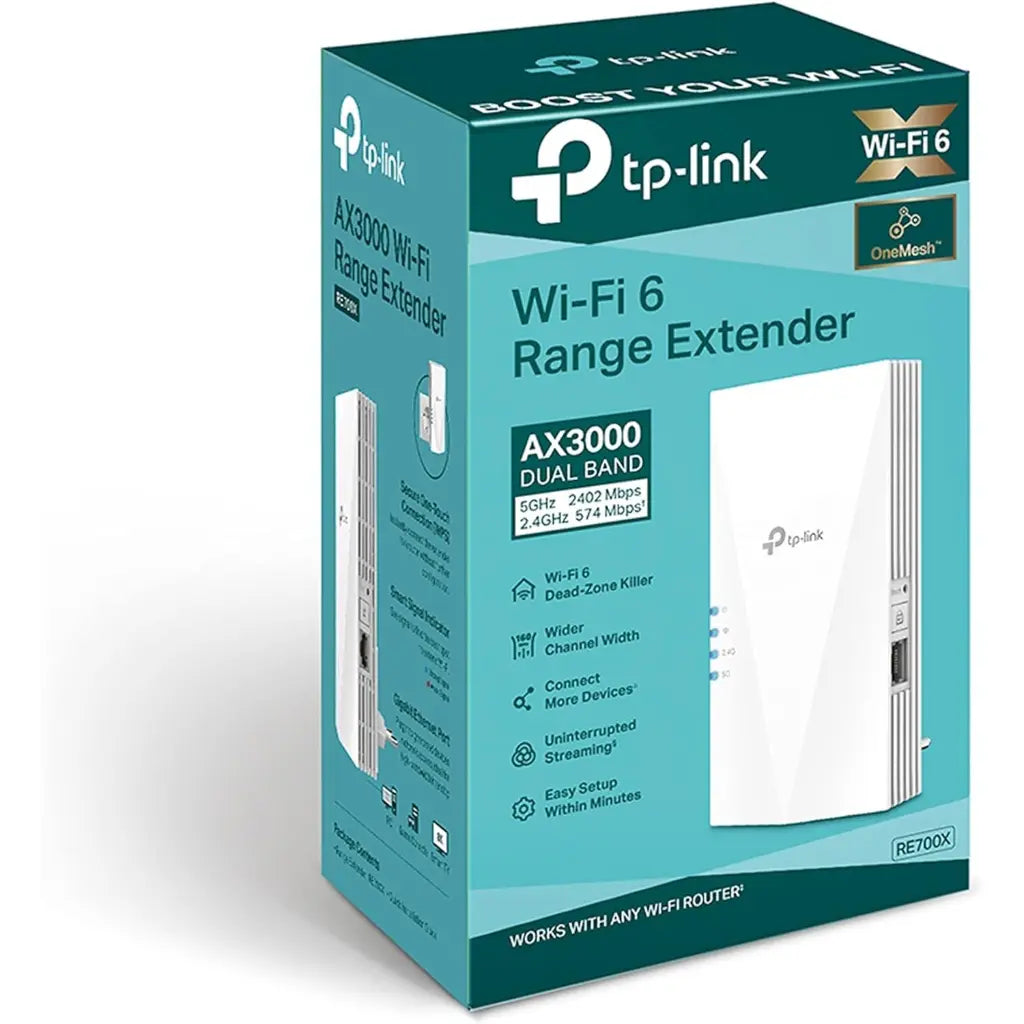 TP-Link RE700X AX3000 WiFi 6 Dual Band Mesh Range Extender-tpstech.in