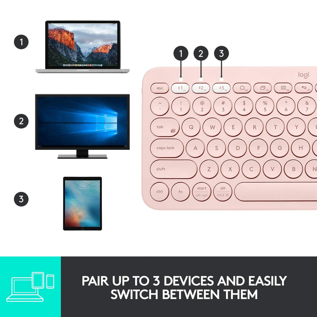 Logitech K380 Bluetooth Wireless Multi-Device Black Keyboard with Up to 3 Devices Connectivity and 2 Year Battery Life
