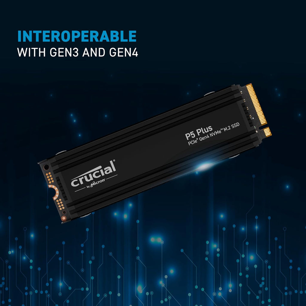 Crucial P5 Plus 2TB Gen4 NVMe M.2 SSD with Heatsink