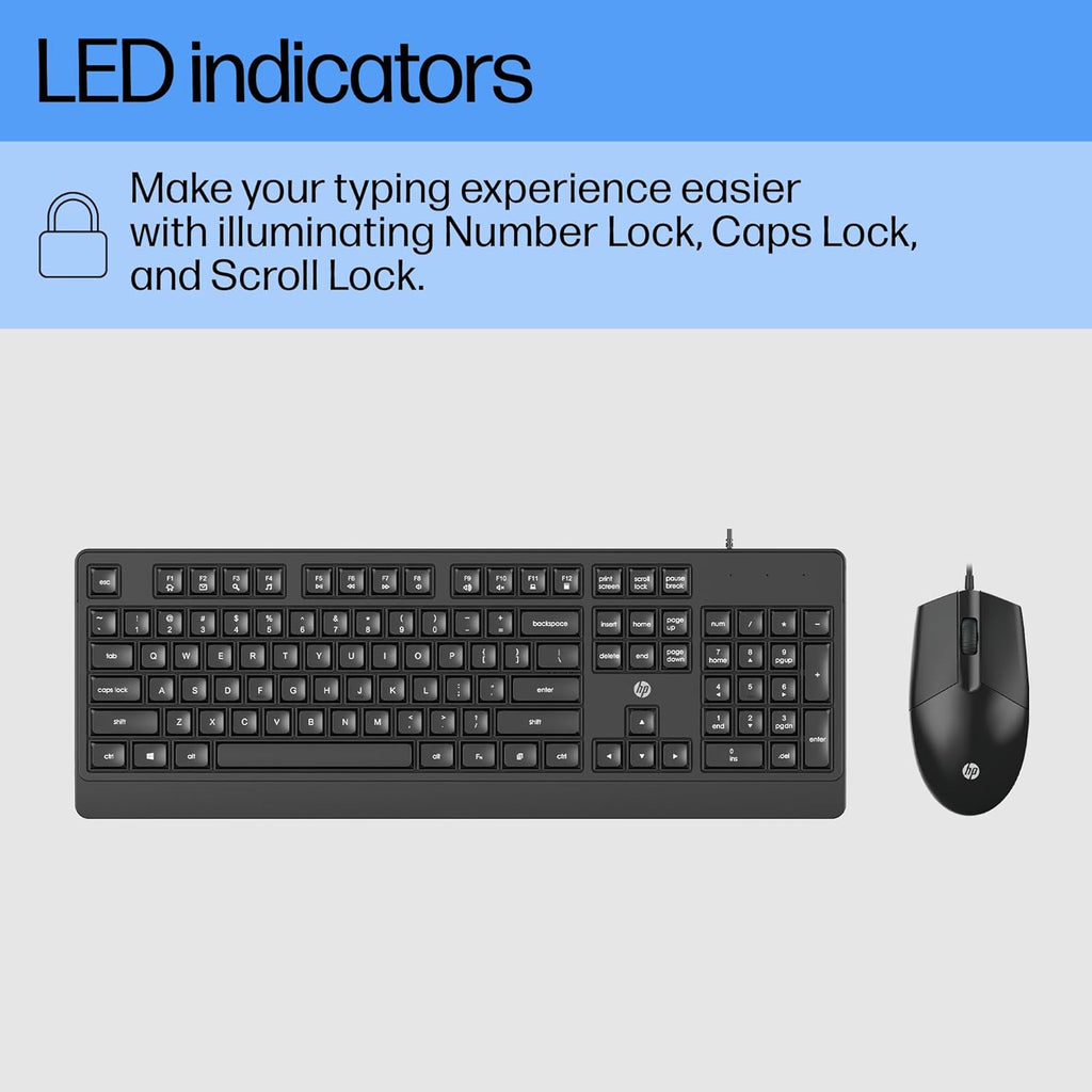 HP KM180 Wired Mouse and Keyboard Combo
