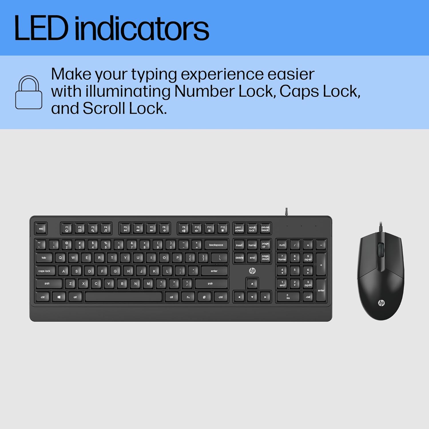 HP KM180 Wired Mouse and Keyboard Combo