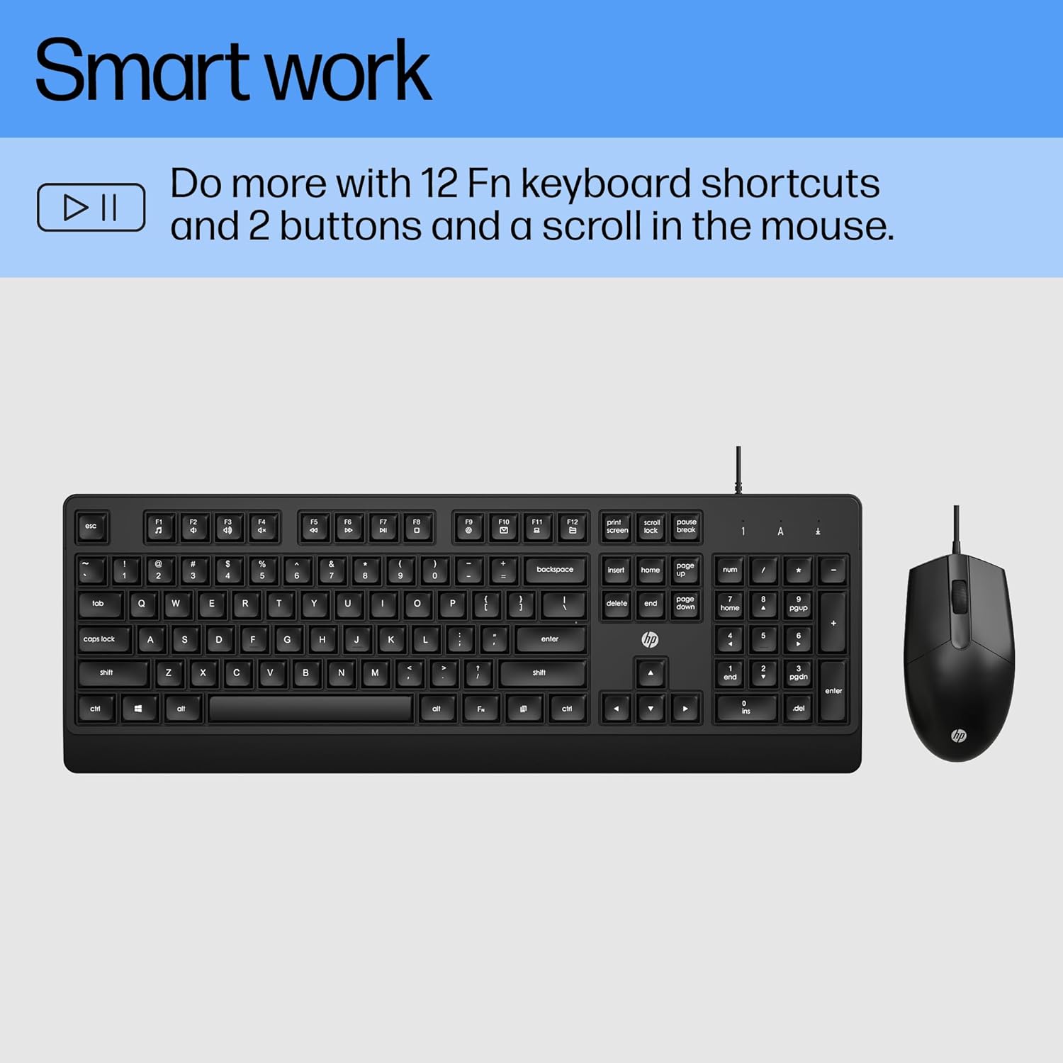 HP KM180 Wired Mouse and Keyboard Combo