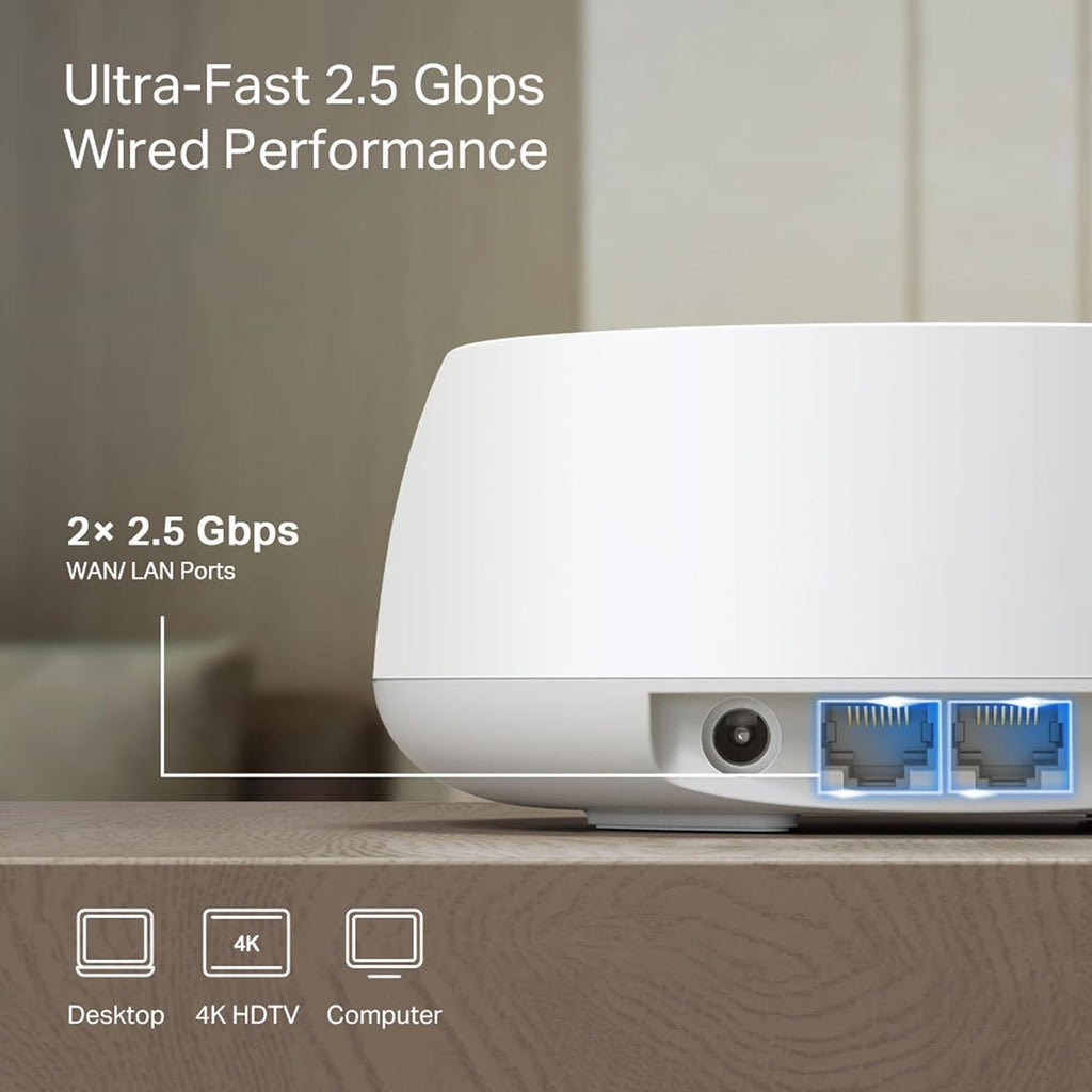 TP-Link BE5000 Deco BE25 Dual-Band Whole Home Mesh WiFi 7 System - 2 Pack