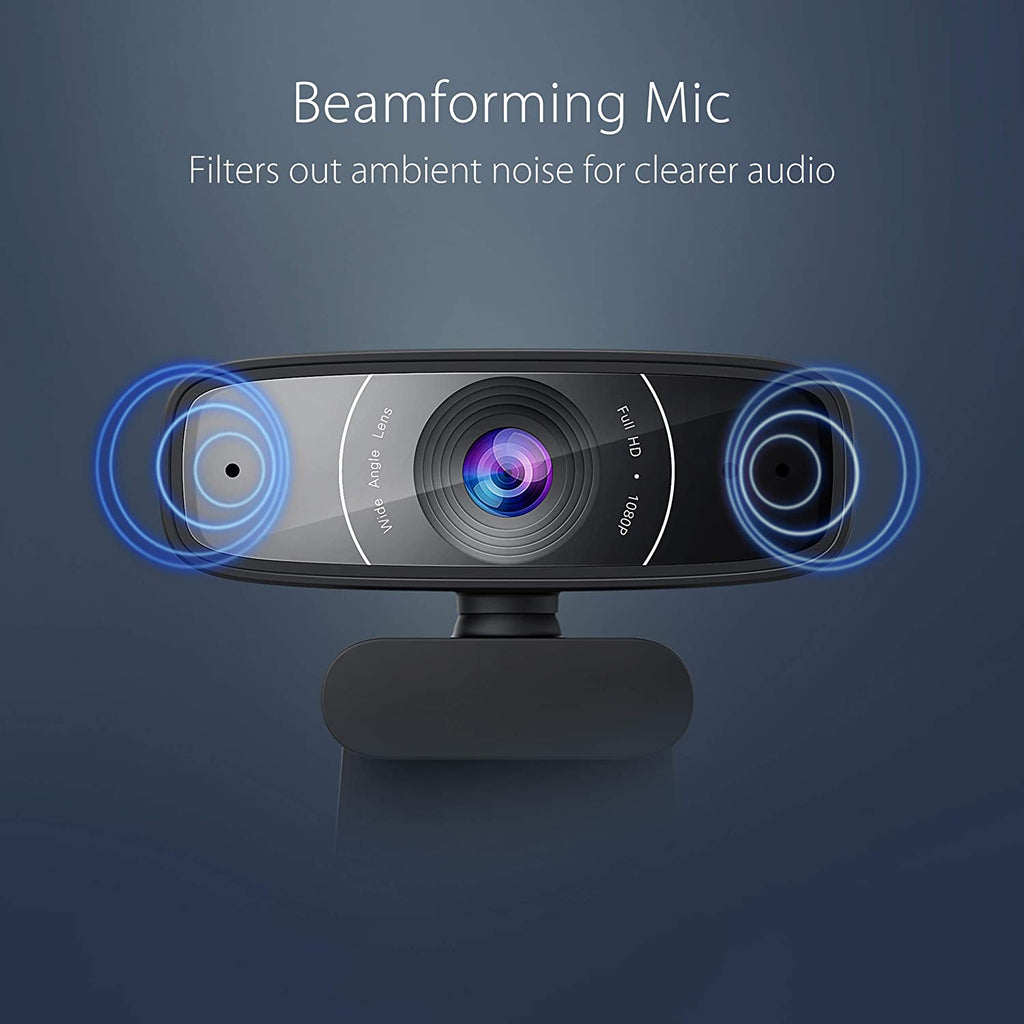 ASUS Webcam C3 1080P HD Web Camera with Built-in Mic and 360° Rotation