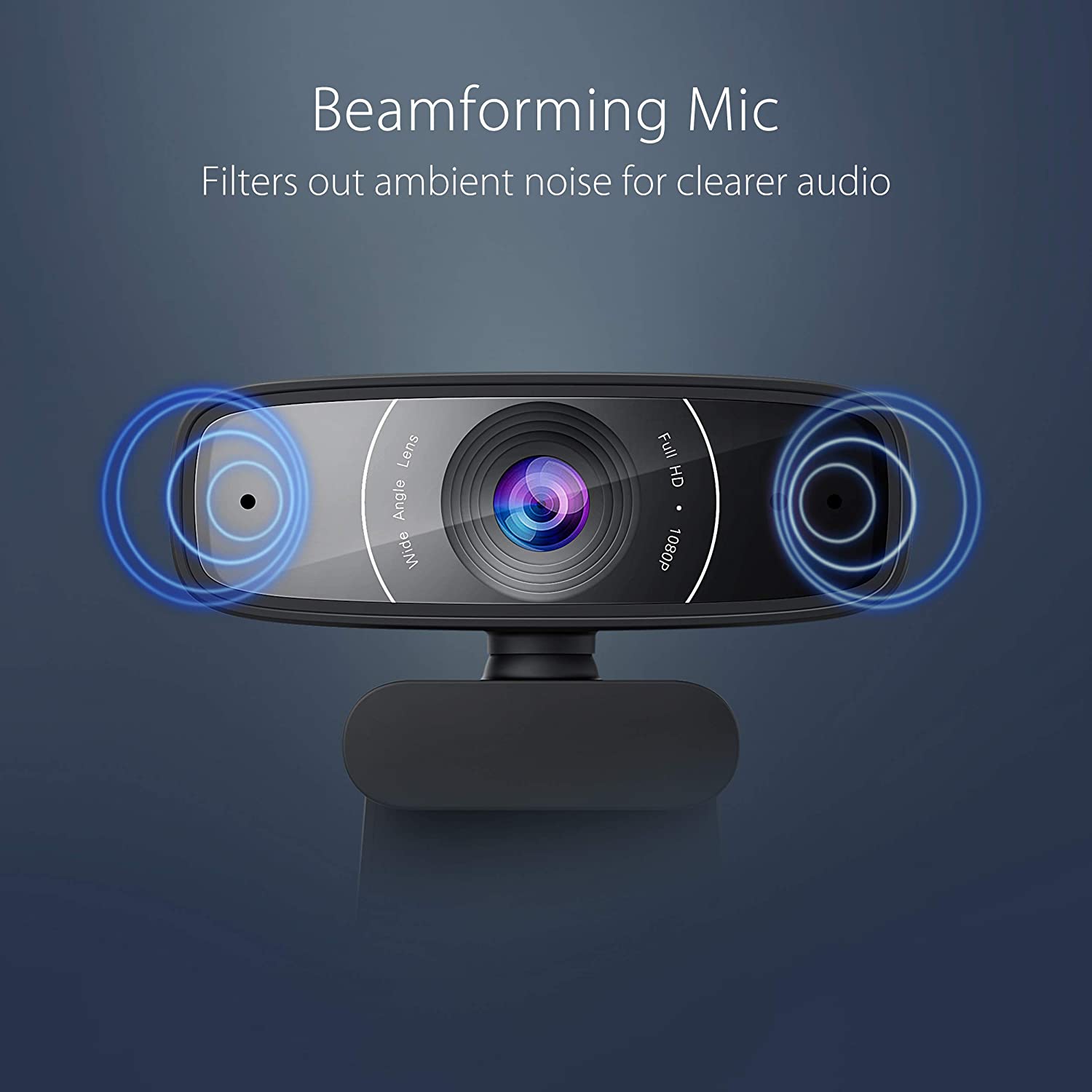ASUS Webcam C3 1080P HD Web Camera with Built-in Mic and 360° Rotation