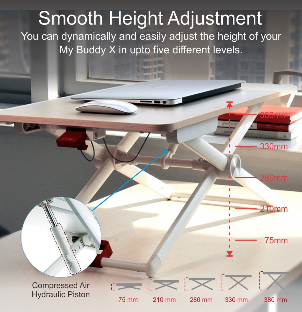 Portronics POR-857 My Buddy X Laptop Stand with Hydraulic Piston Fitted Height Adjustment