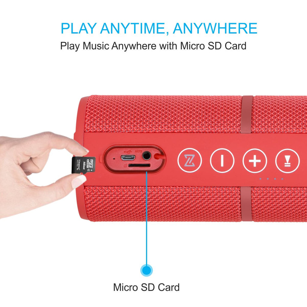Portronics POR-887 Breeze Bluetooth 4.1 Wireless Stereo Speaker with True Wireless Stereo and Water Resistant(Red)