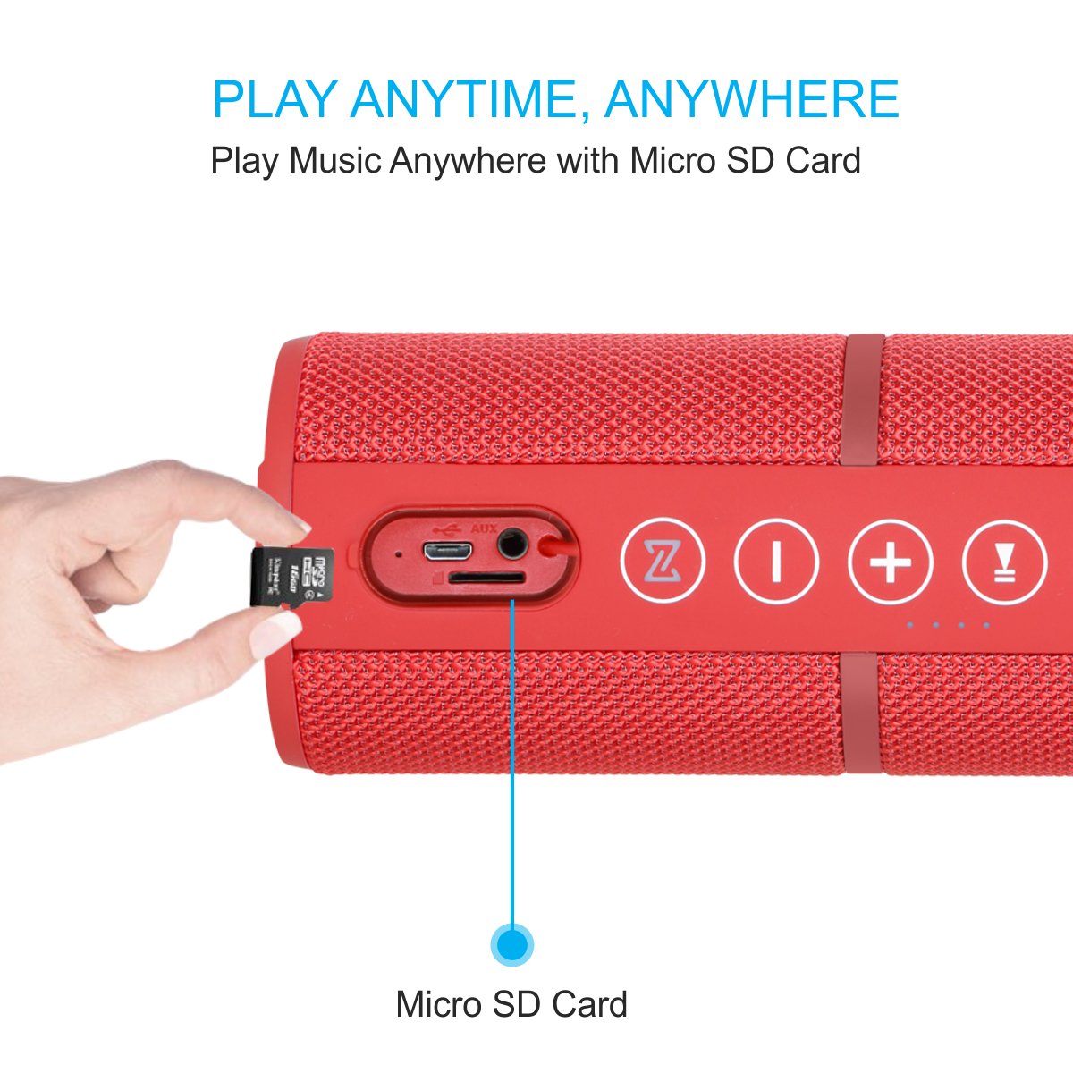 Portronics POR-887 Breeze Bluetooth 4.1 Wireless Stereo Speaker with True Wireless Stereo and Water Resistant(Red)
