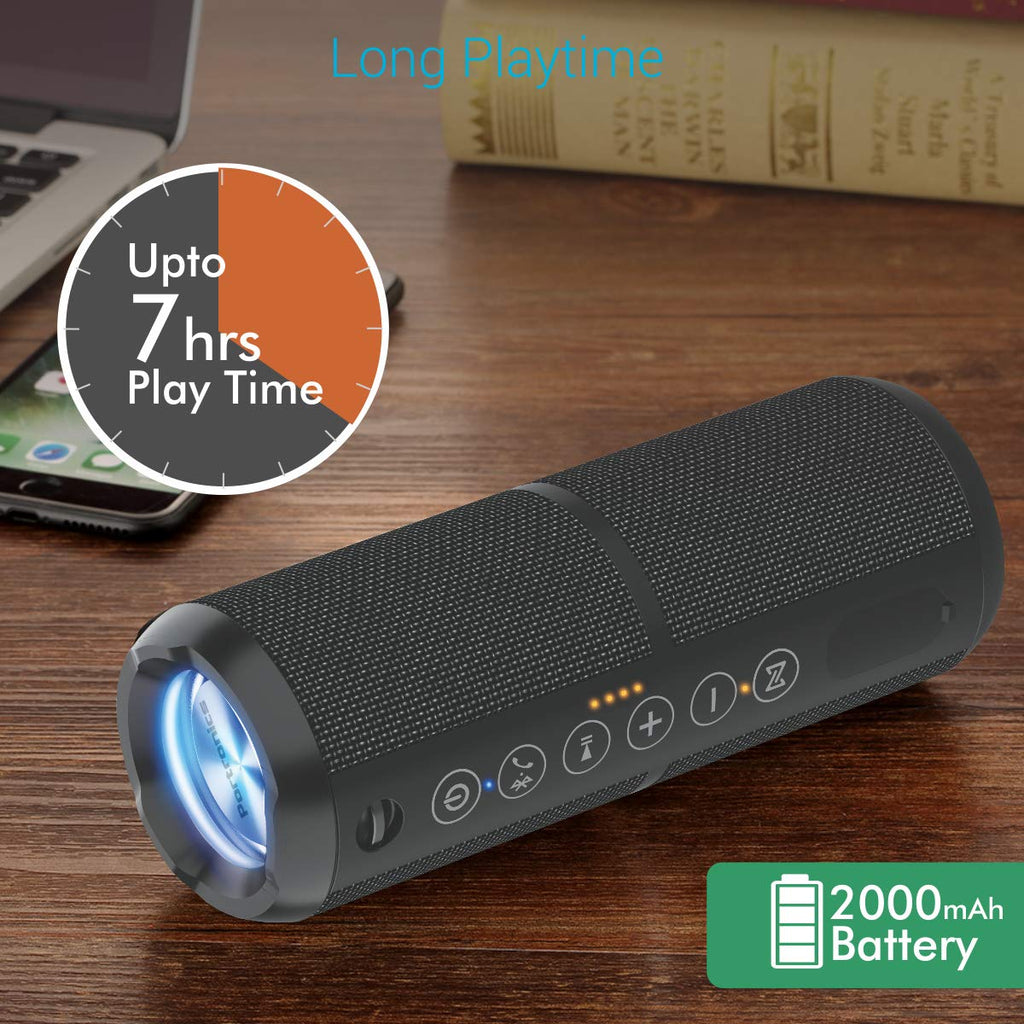 Portronics Breeze II POR-698 Bluetooth Rechargeable Portable Stereo Speaker with Micro SD Slot and IPx6 Water Resistance