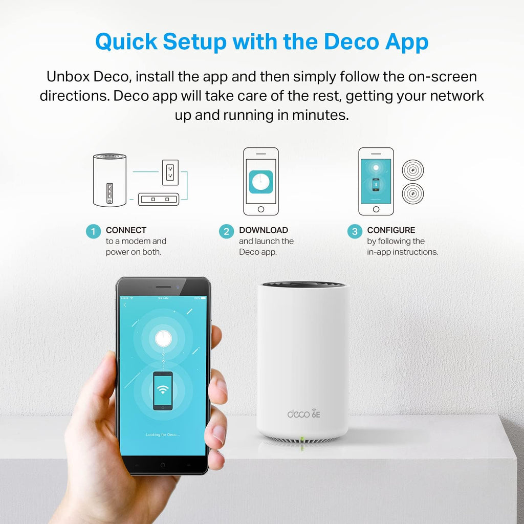 TP-Link AXE5400 Deco XE75 Pro Tri-Band AI-Driven Mesh Wi-Fi 6E System - 3 Pack