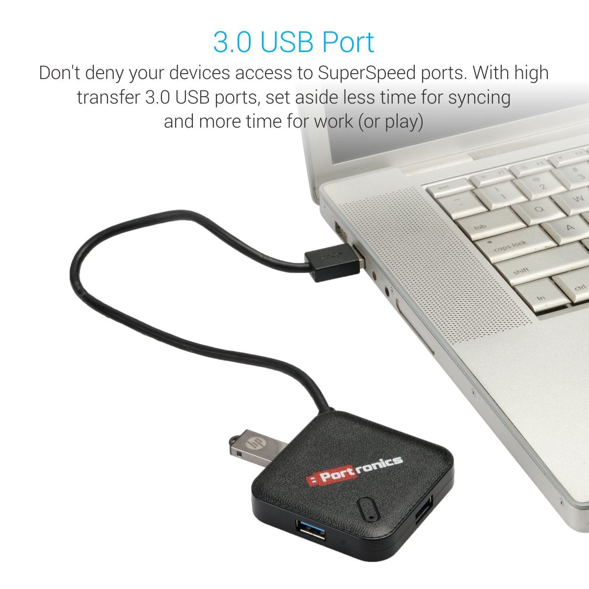 Portronics MPort 34 Hub with 4 USB 3.0 Ports and USB Connectivity