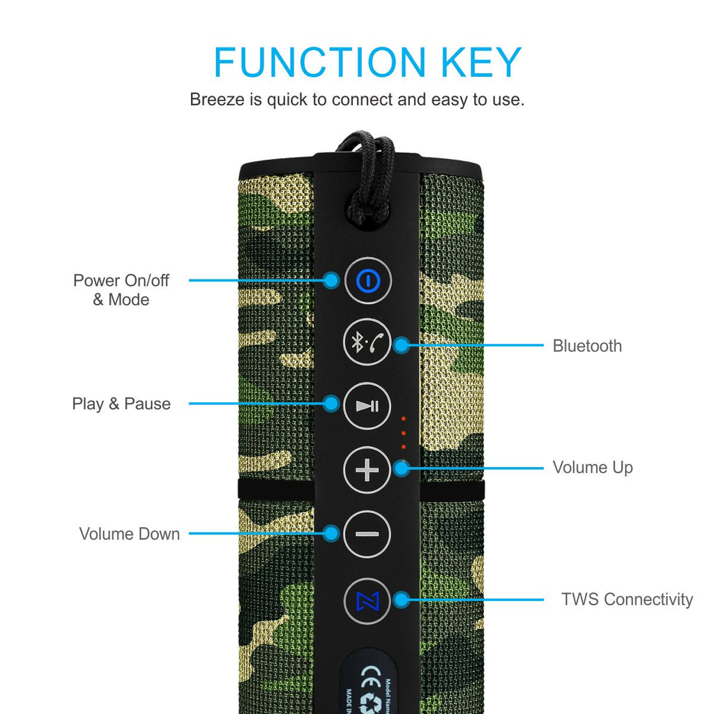Portronics POR-888 Breeze Bluetooth 4.1 Wireless Stereo Speaker with IPx6 Water Resistance