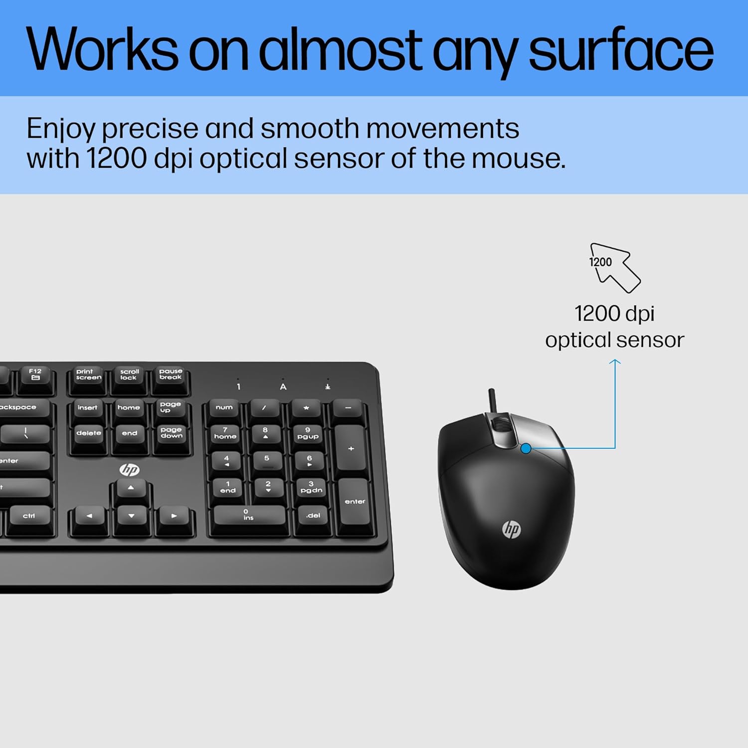 HP KM180 Wired Mouse and Keyboard Combo