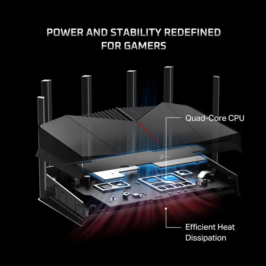 TP-Link Archer GE400 BE6500 Dual Band WiFi 7 Gaming Router with 6 Antennas