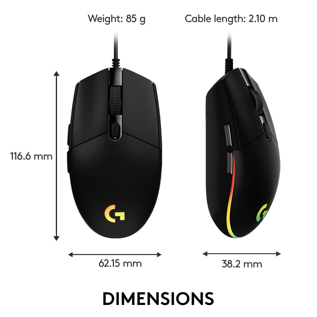 Logitech G102 Lightsync RGB Wired Optical Gaming Mouse - Black