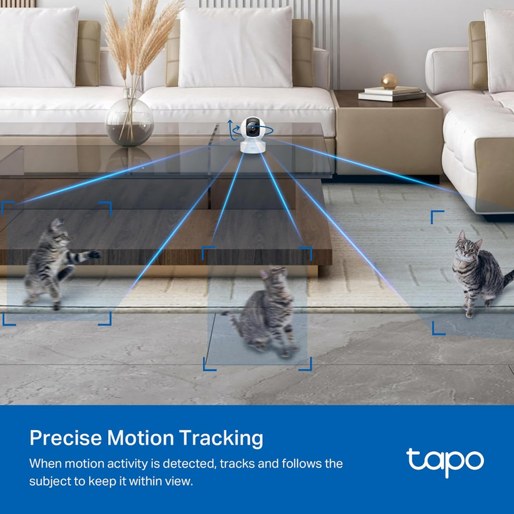 TP-Link Tapo C222 4MP 2K QHD 1440p Pan/Tilt AI Home Security Wi-Fi Camera - White