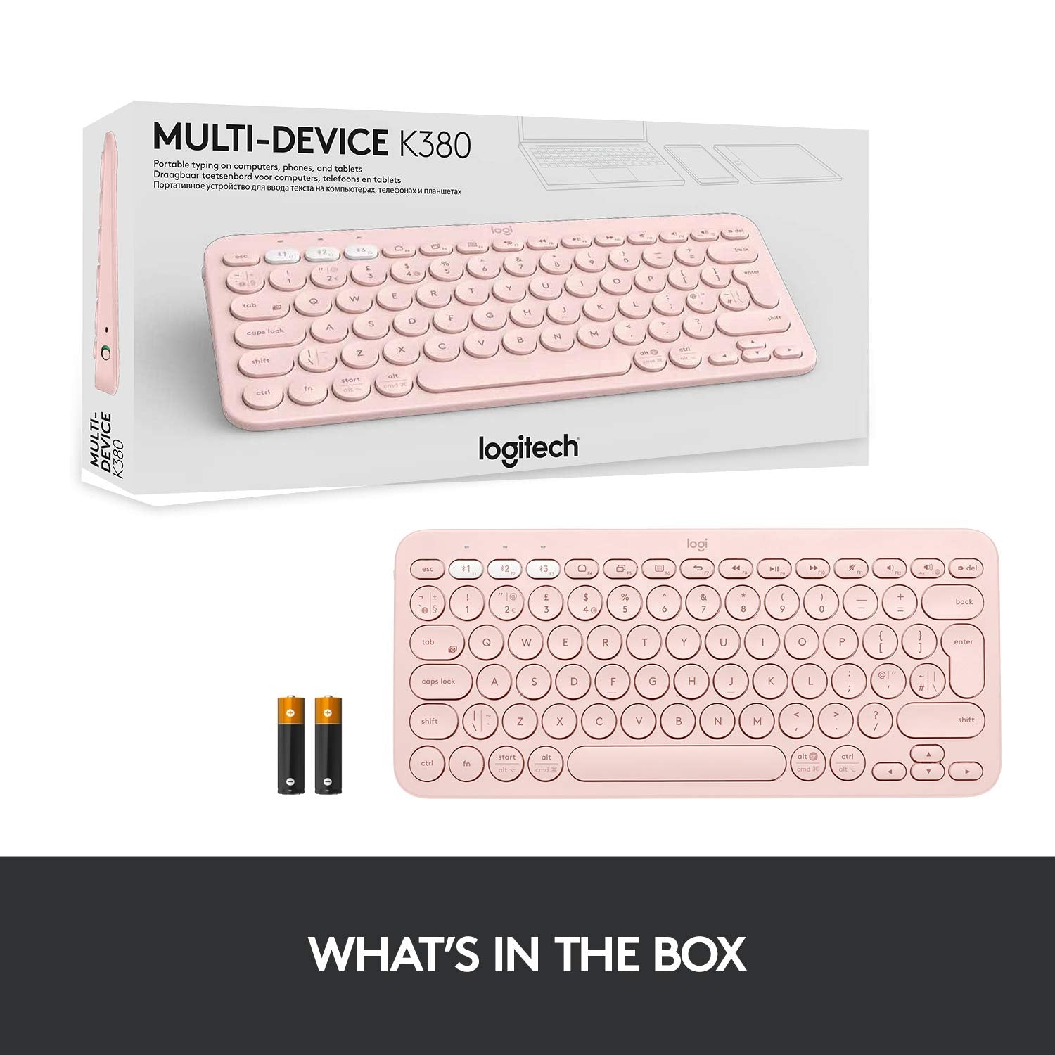 Logitech K380 Bluetooth Wireless Multi-Device Black Keyboard with Up to 3 Devices Connectivity and 2 Year Battery Life