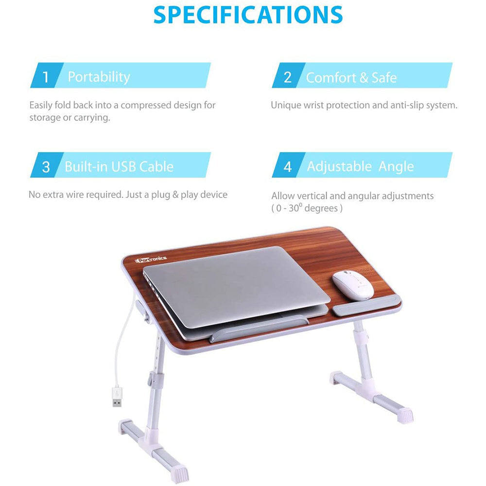 Portronics POR-895 My buddy Adjustable Laptop Stand with Noiseless Cooling Fan
