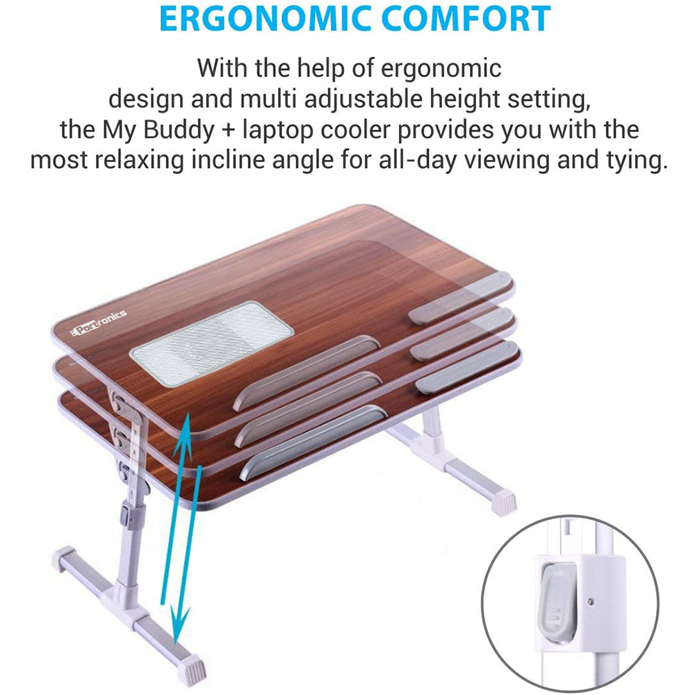 Portronics POR-895 My buddy Adjustable Laptop Stand with Noiseless Cooling Fan