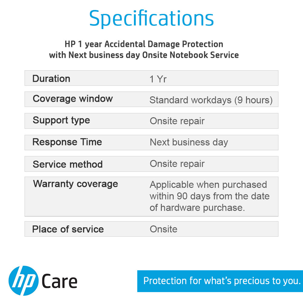 HP Care Pack 1 Year Accidental Damage Protection ADP for Pavilion Victus Pavilion X360 Laptops - NOT A LAPTOP