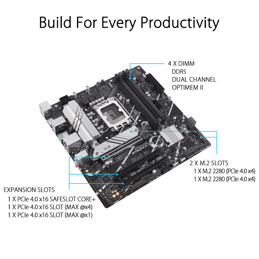 ASUS PRIME B760M-A Intel LGA 1700 Micro-ATX DDR5 Motherboard